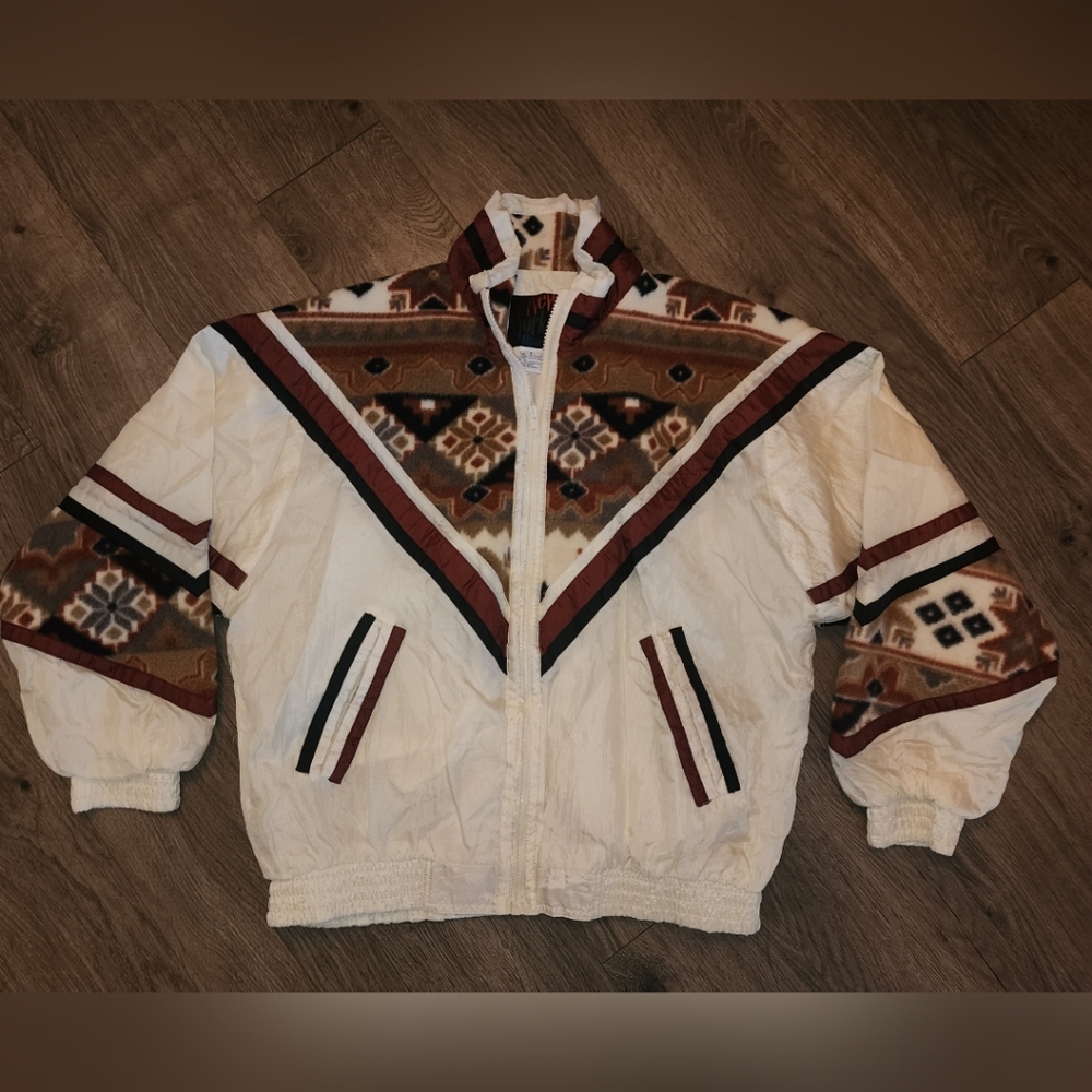 Vintage New York Classics aztec inspired print windbreaker